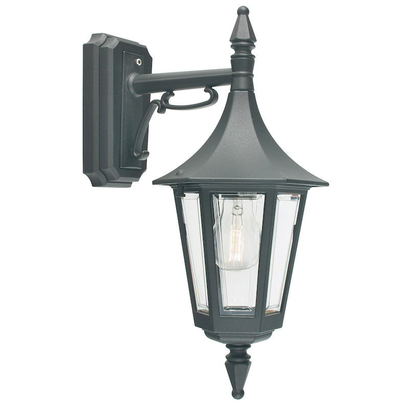 Elstead Rimini Black Finish Outdoor Downlighter Wall Lantern