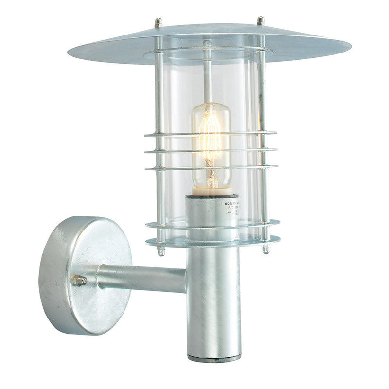 Elstead Stockholm Large Galvanised Steel Outdoor Wall Lantern