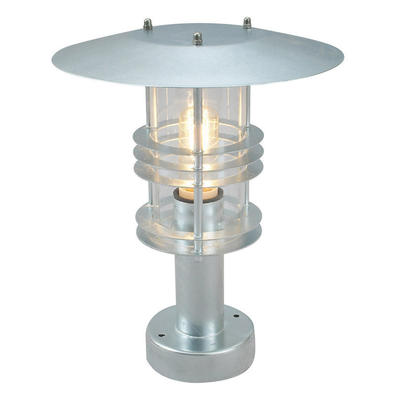 Elstead Stockholm Galvanised Steel Outdoor Pedestal Lantern