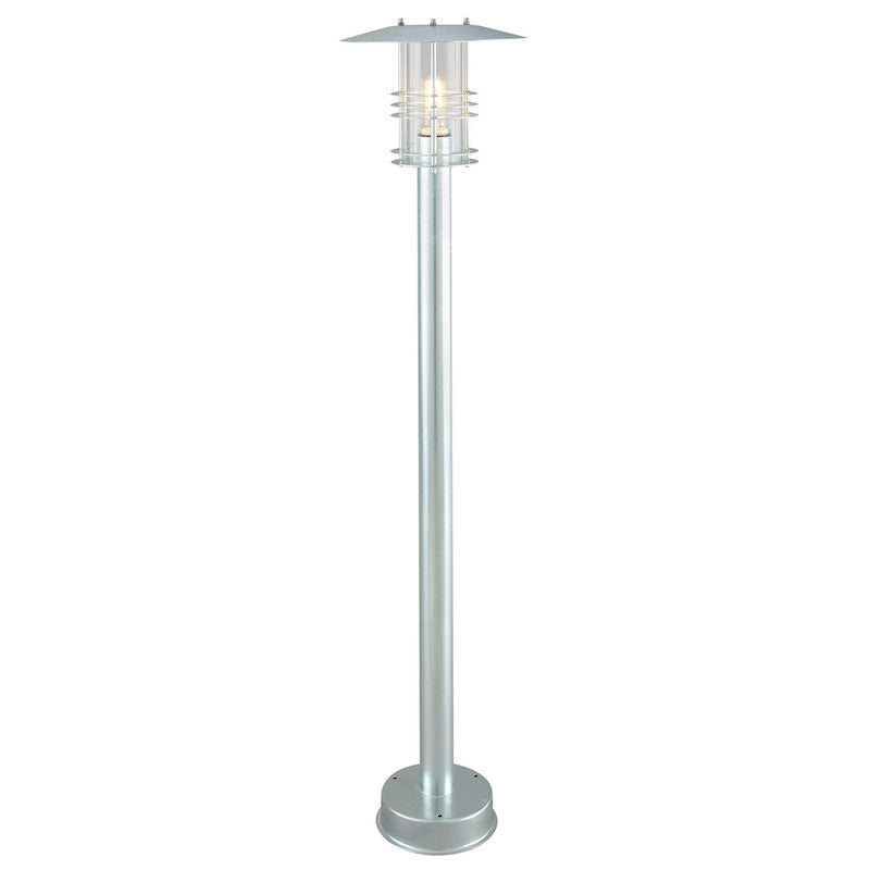 Elstead Stockholm Galvanised Steel Outdoor  Pillar Lantern