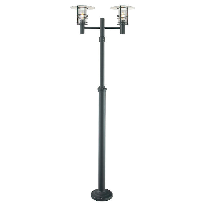 Elstead Stockholm Large Black Outdoor  Pillar Double Lantern