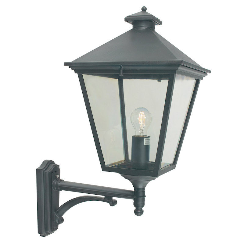 Elstead Turin Grande Black Finish Outdoor Uplighter Wall Lantern