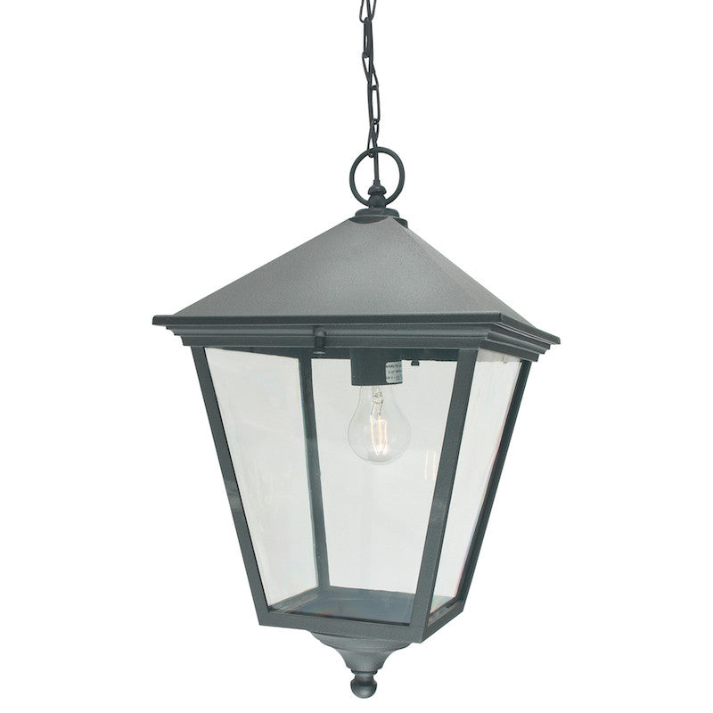 Elstead Turin Grande Black Finish Outdoor Pendant Lantern