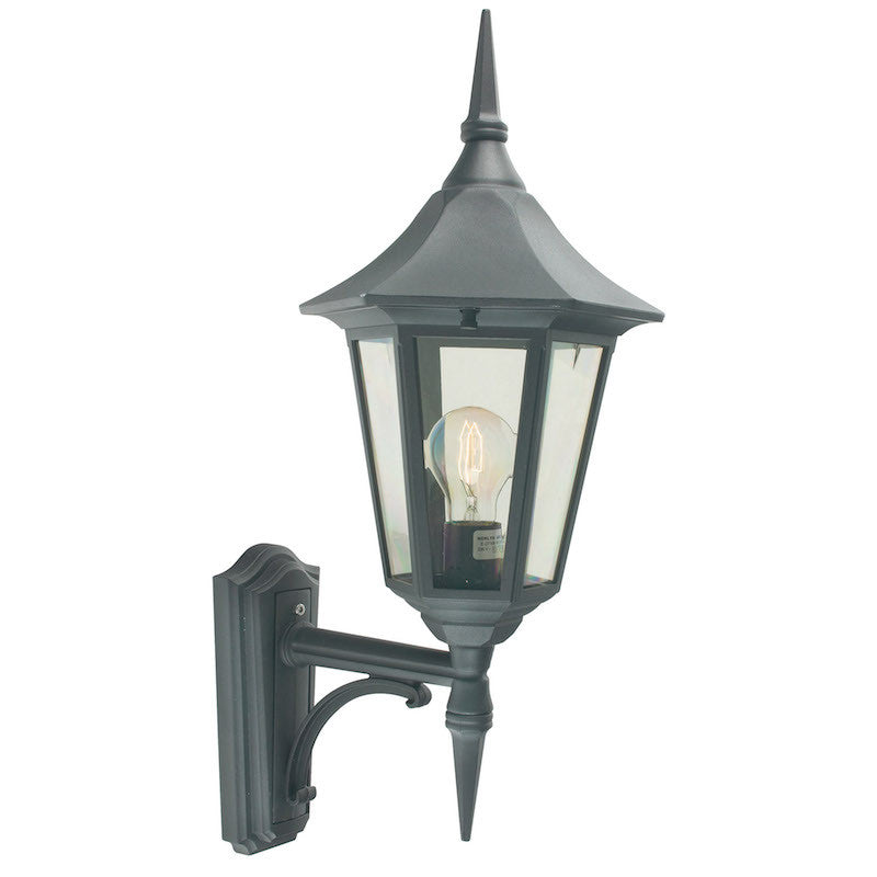 Elstead Valencia Black Finish Outdoor Uplighter Wall Lantern