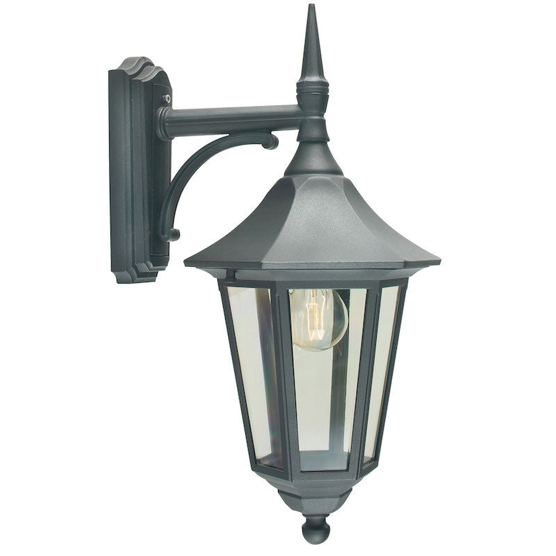 Elstead Valencia Black Finish Outdoor Downlighter Wall Lantern