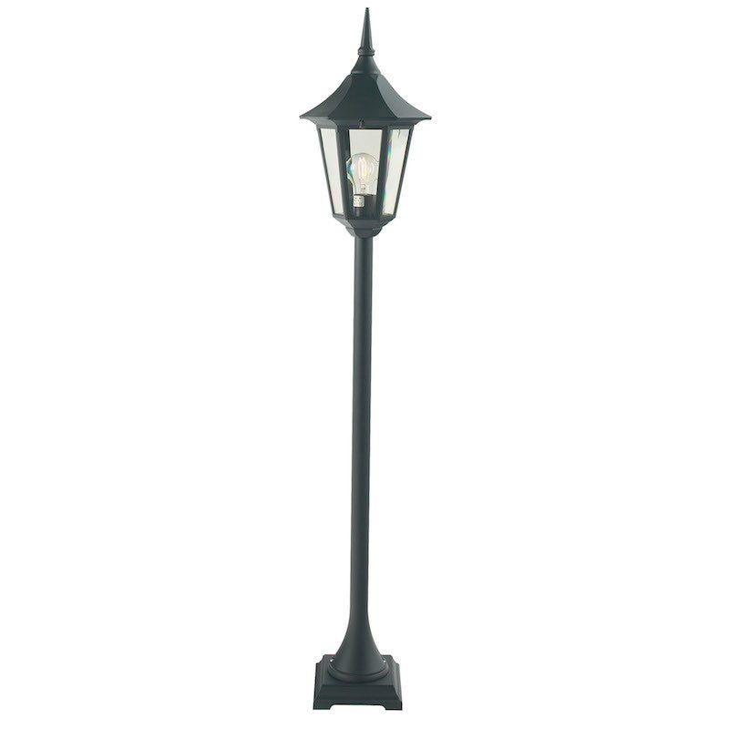 Elstead Valencia Black Finish Outdoor Pillar Lantern