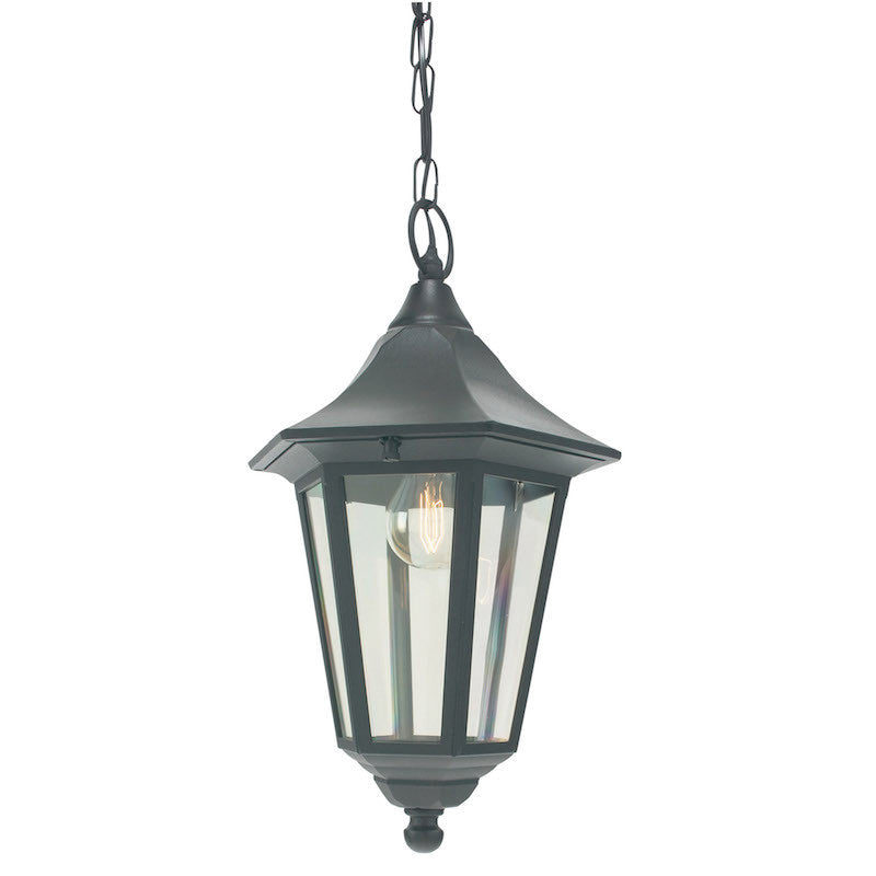 Elstead Valencia Black Finish Outdoor Pendant Lantern