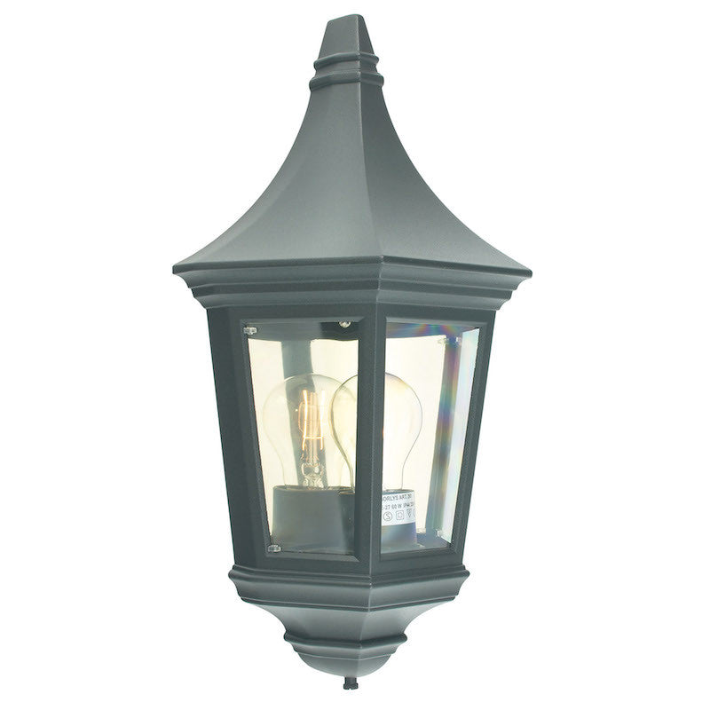 Elstead Valencia Black Finish Outdoor Flush Lantern