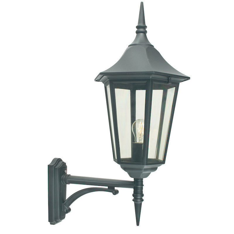 Elstead Valencia Grande Black Finish Outdoor Uplighter Wall Lantern