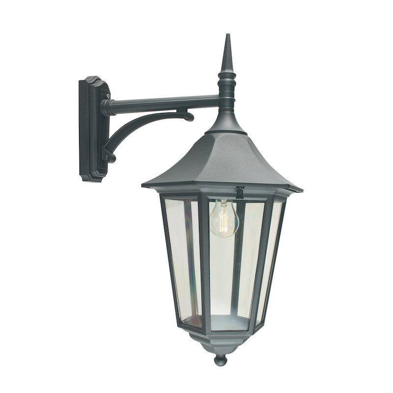 Elstead Valencia Grande Black Finish Outdoor Downlighter Wall Lantern