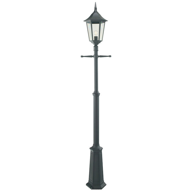 Elstead Valencia Grande Black Finish Outdoor Single Arm Lamp Post