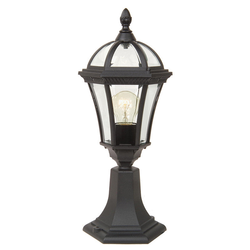 Elstead Ledbury Black Finish Outdoor Pedestal Lantern