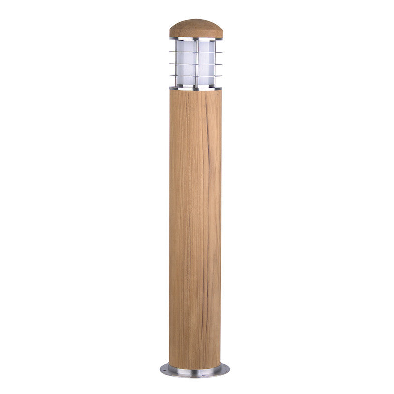 Elstead Poole Stainless Steel And Teak Bollard Light