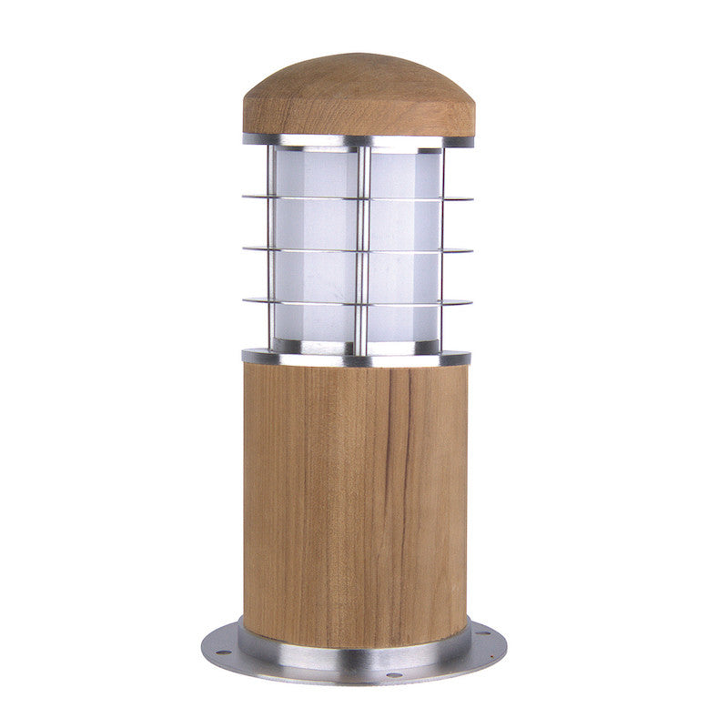 Elstead Poole Stainless Steel And Teak Mini Bollard Light