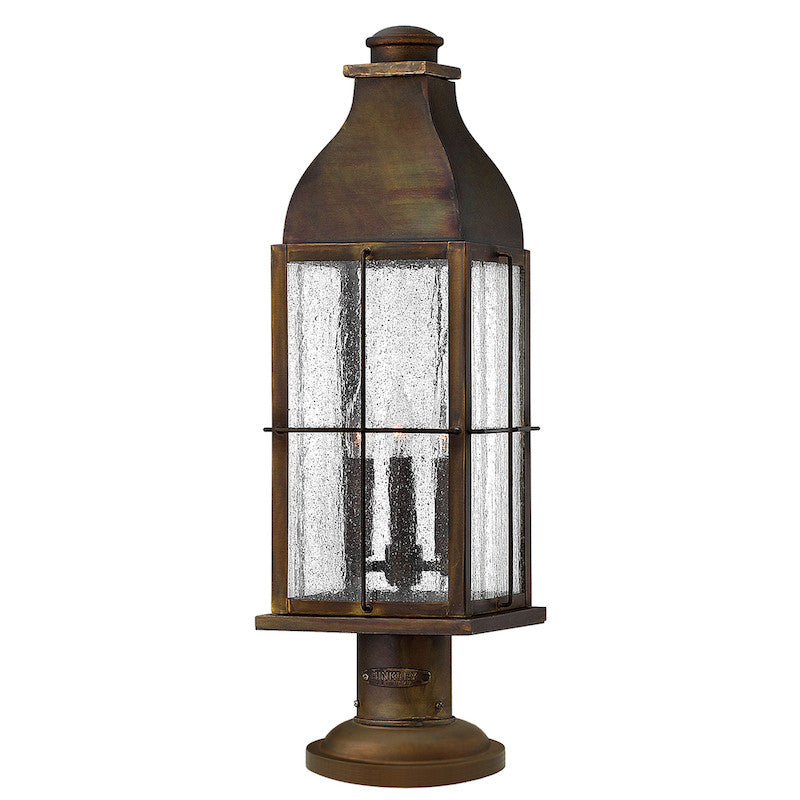 Elstead Bingham Sienna Finish Outdoor Pedestal Lantern