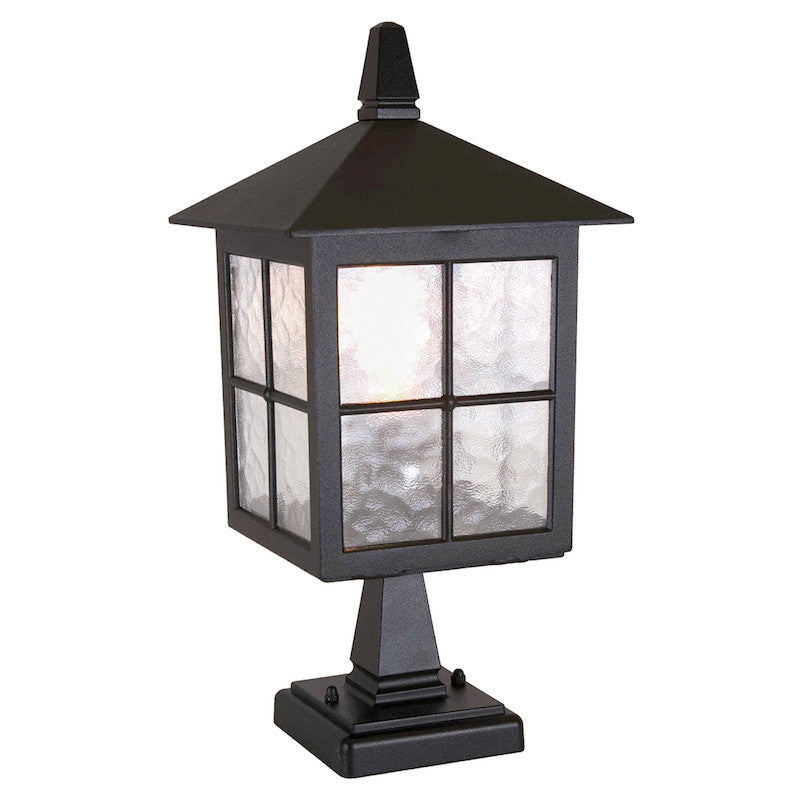 Elstead Winchester Black Finish Outdoor Pedestal Lantern