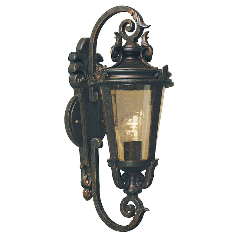 Elstead Baltimore Weathered Bronze Finish Medium Outdoor Wall Lantern