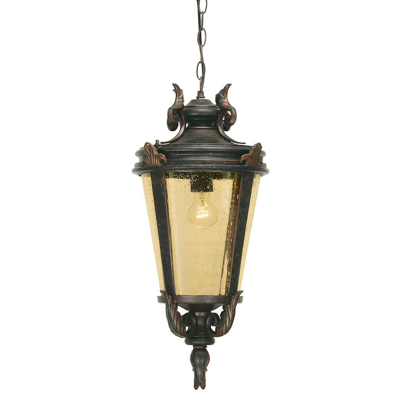 Elstead Baltimore Weathered Bronze Finish Large Outdoor Pendant Lantern