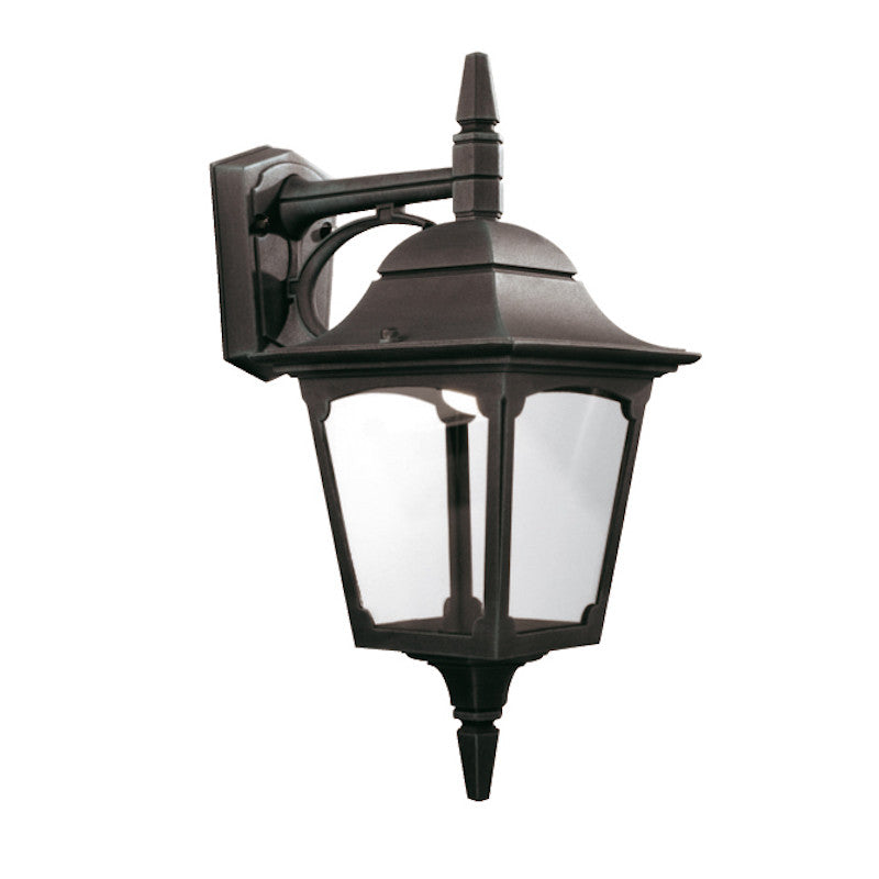 Elstead Chapel Black Finish Outdoor Downlighter Wall Lantern