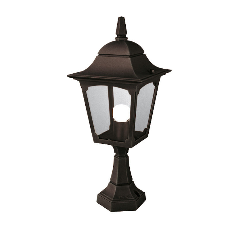 Elstead Chapel Black Finish Outdoor Pedestal Lantern