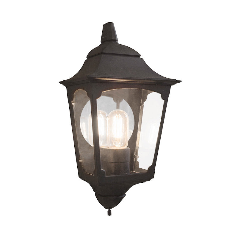 Elstead Chapel Black Finish Outdoor 2 Bulb Half Wall Lantern