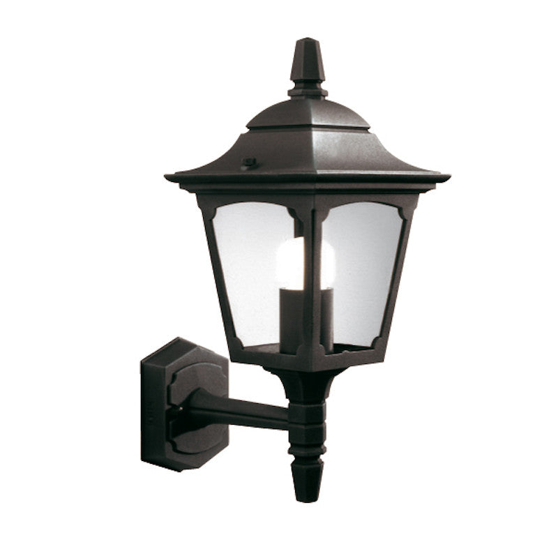 Elstead Chapel Black Finish Outdoor Mini Up Wall Lantern