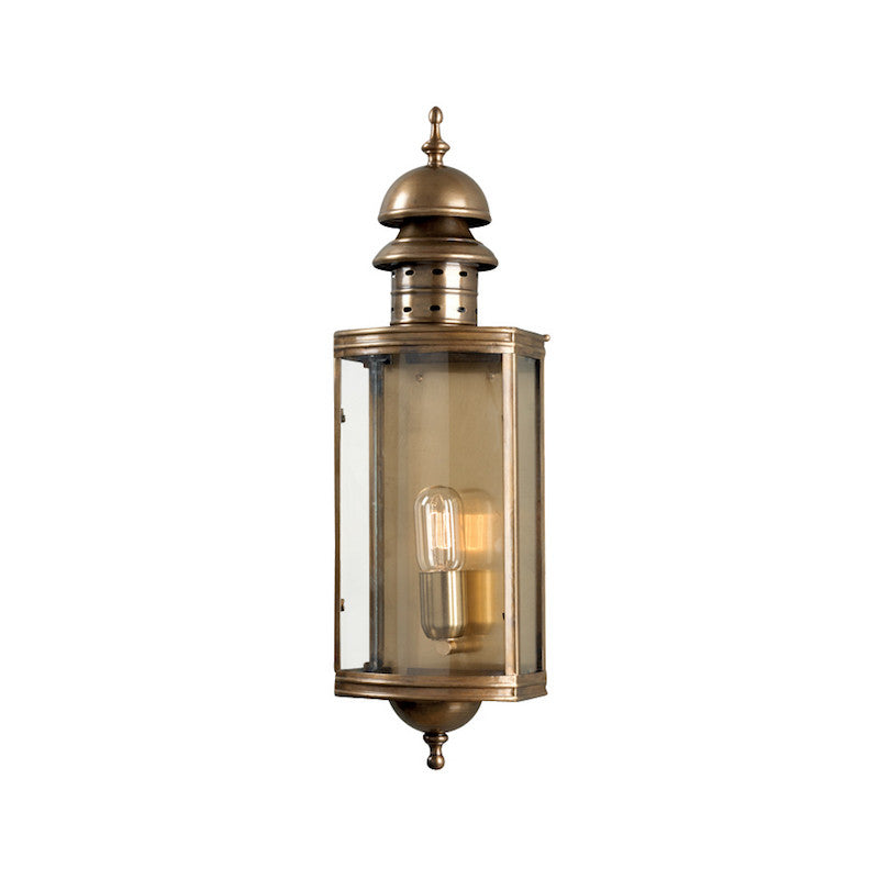 Elstead Downing Street Aged Brass Finish Outdoor Flush Wall Lantern