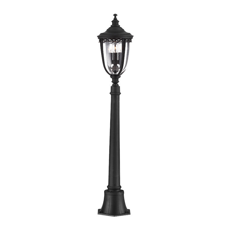 Elstead English Bridle Black Finish Medium Outdoor Bollard Lantern