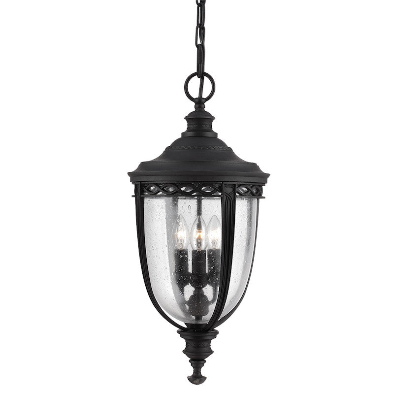 Elstead English Bridle Black Finish Large Outdoor Pendant Lantern