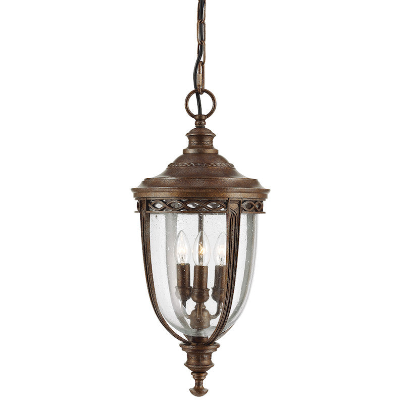 Elstead English Bridle British Bronze Finish Large Outdoor Pendant Lantern