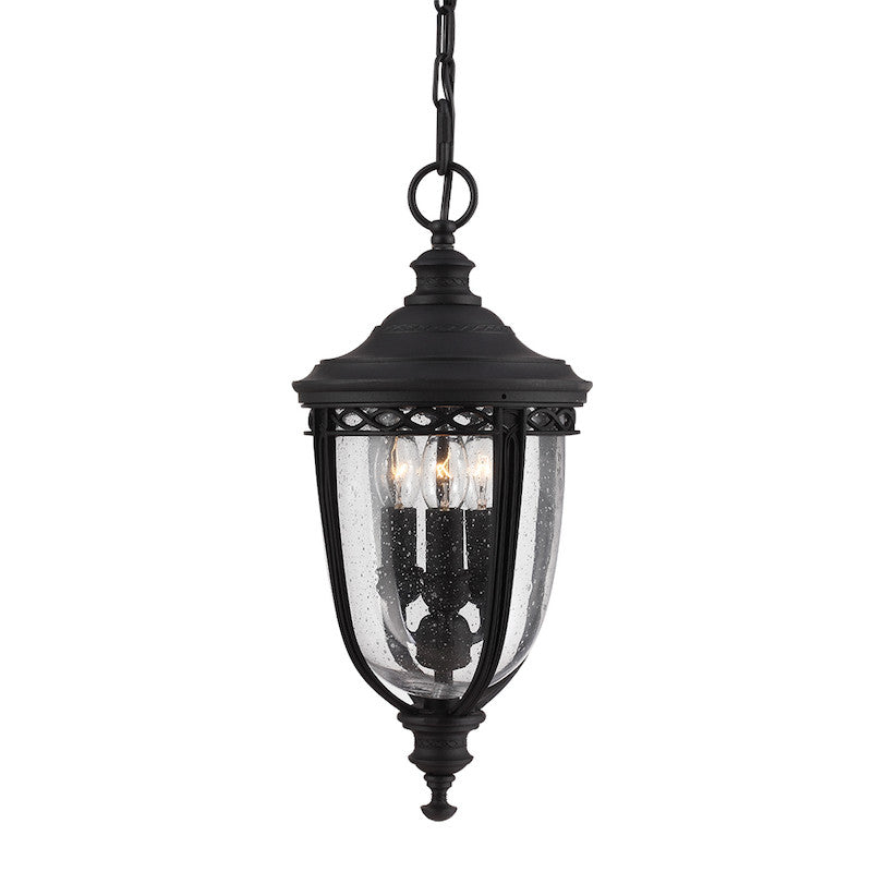 Elstead English Bridle Black Finish Medium Outdoor Pendant Lantern