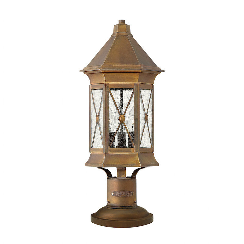 Elstead Brighton Sienna Finish Outdoor Pedestal Lantern