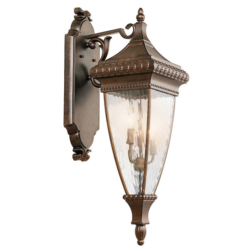 Elstead Venetian Rain Brushed Bronze Large Outdoor Wall Lantern