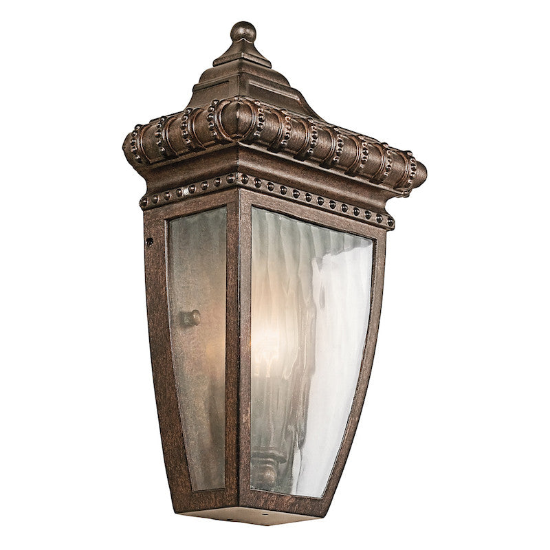 Elstead Venetian Rain Brushed Bronze Outdoor Half Wall Lantern