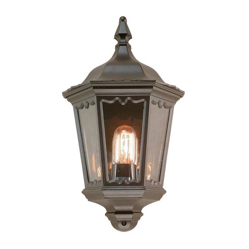 Elstead Medstead Black Finish Outdoor Half Wall Lantern