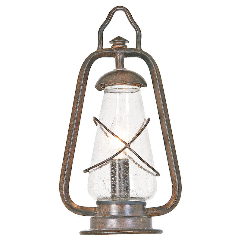 Elstead Miners Old Bronze Finish Outdoor Pedestal Lantern