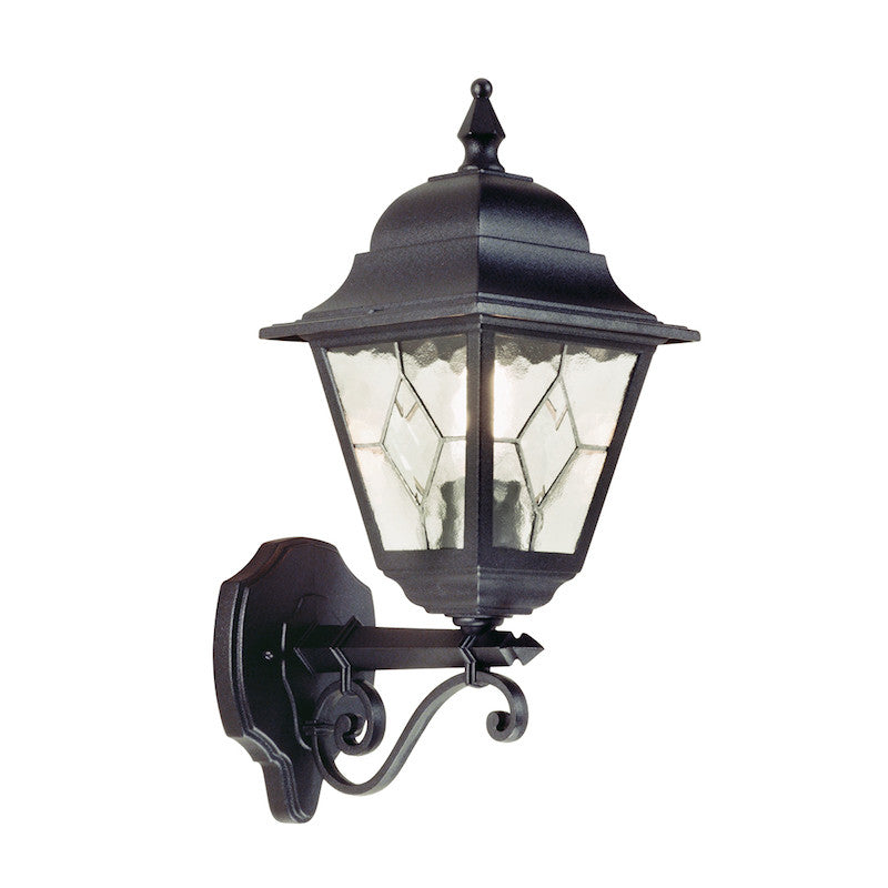 Elstead Norfolk Black Finish Outdoor Uplighter Wall Lantern