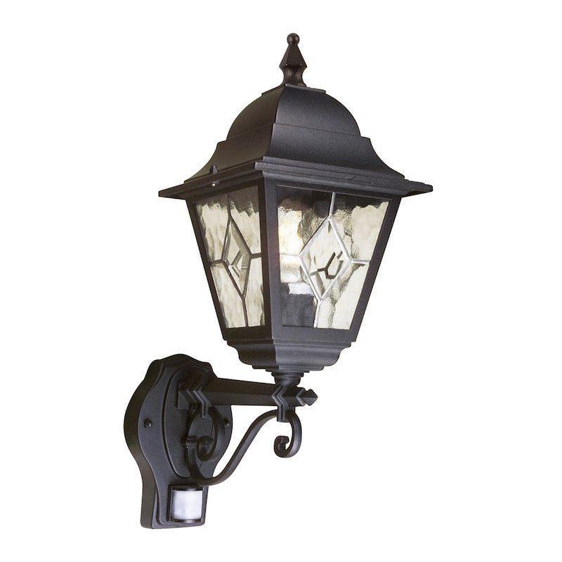 Elstead Norfolk Black Finish Outdoor PIR Wall Lantern