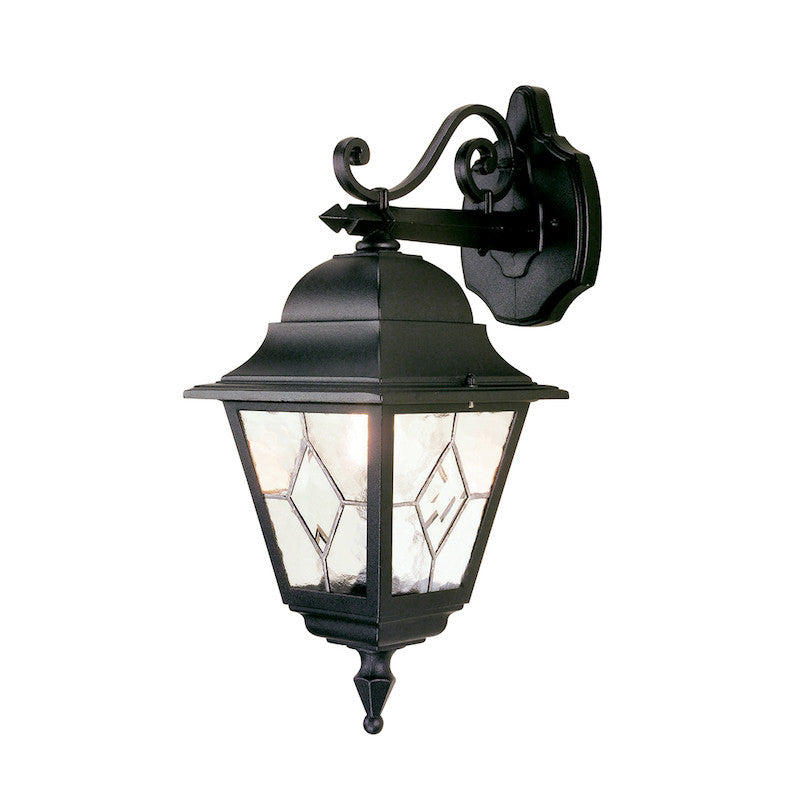 Elstead Norfolk Black Finish Outdoor Downlighter Wall Lantern