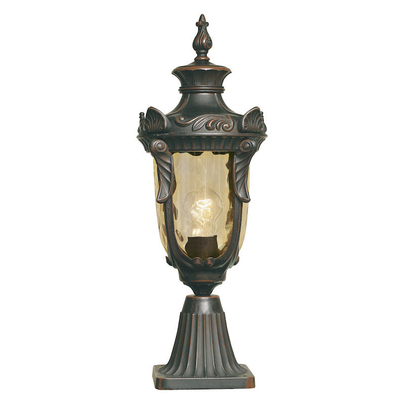 Elstead Philadelphia Old Bronze Finish Medium Outdoor Pedestal Lantern