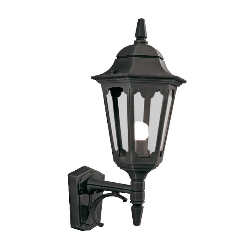 Elstead Parish Black Finish Outdoor Uplighter Wall Lantern