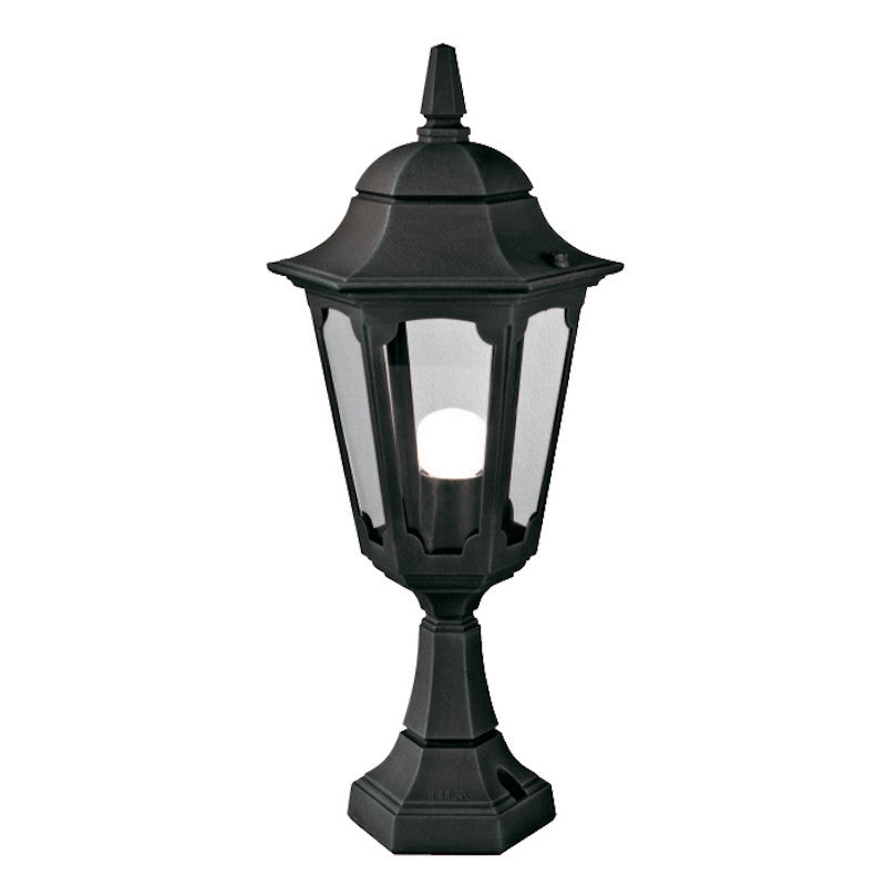 Elstead Parish Black Finish Outdoor Pedestal Lantern