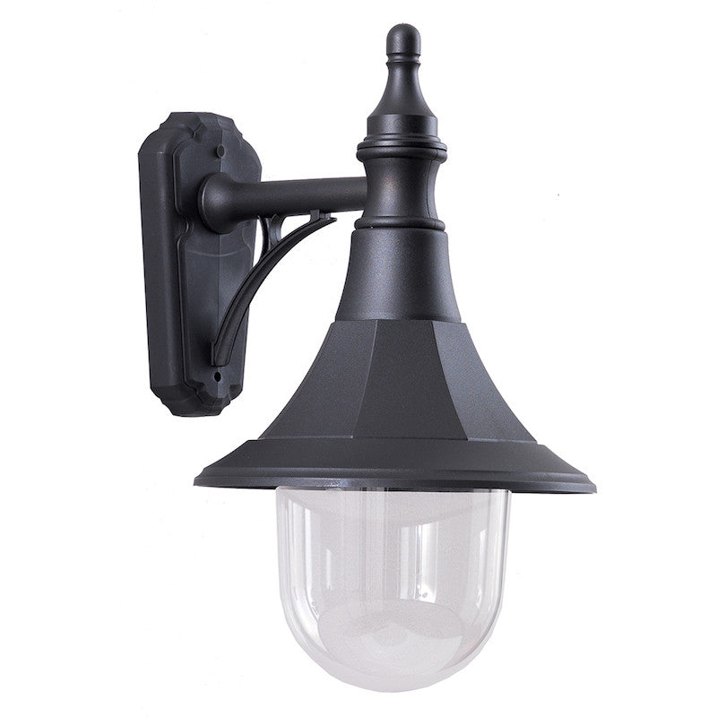 Elstead Shannon Black Finish Outdoor Downlighter Wall Lantern