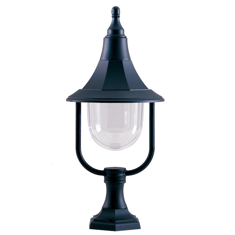 Elstead Shannon Black Finish Outdoor Pedestal Lantern