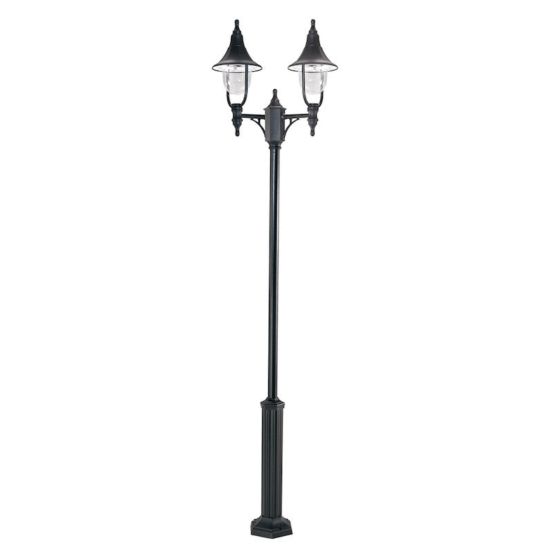 Elstead Shannon Black Finish Outdoor Twin Lamp Post