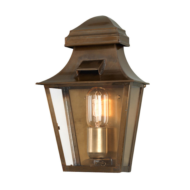 Elstead St Pauls Aged Brass Finish Outdoor Flush Wall Lantern