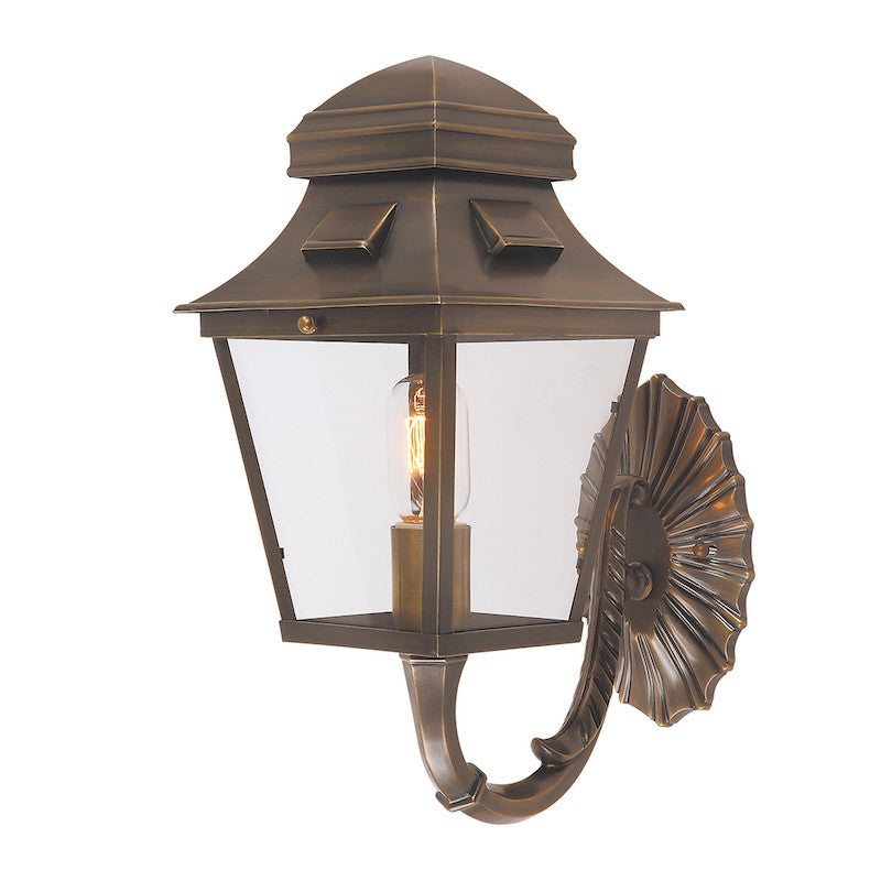 Elstead St Pauls Aged Brass Finish Outdoor Wall Lantern