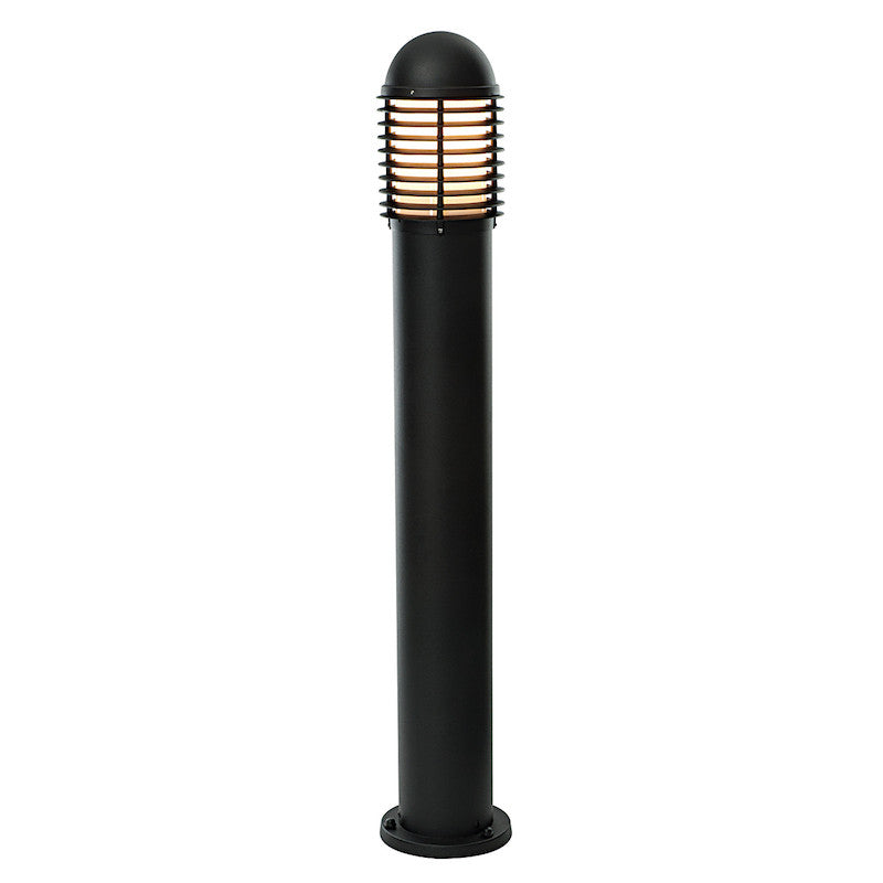 Endon Louvre Matt Black Finish Outdoor Bollard Light