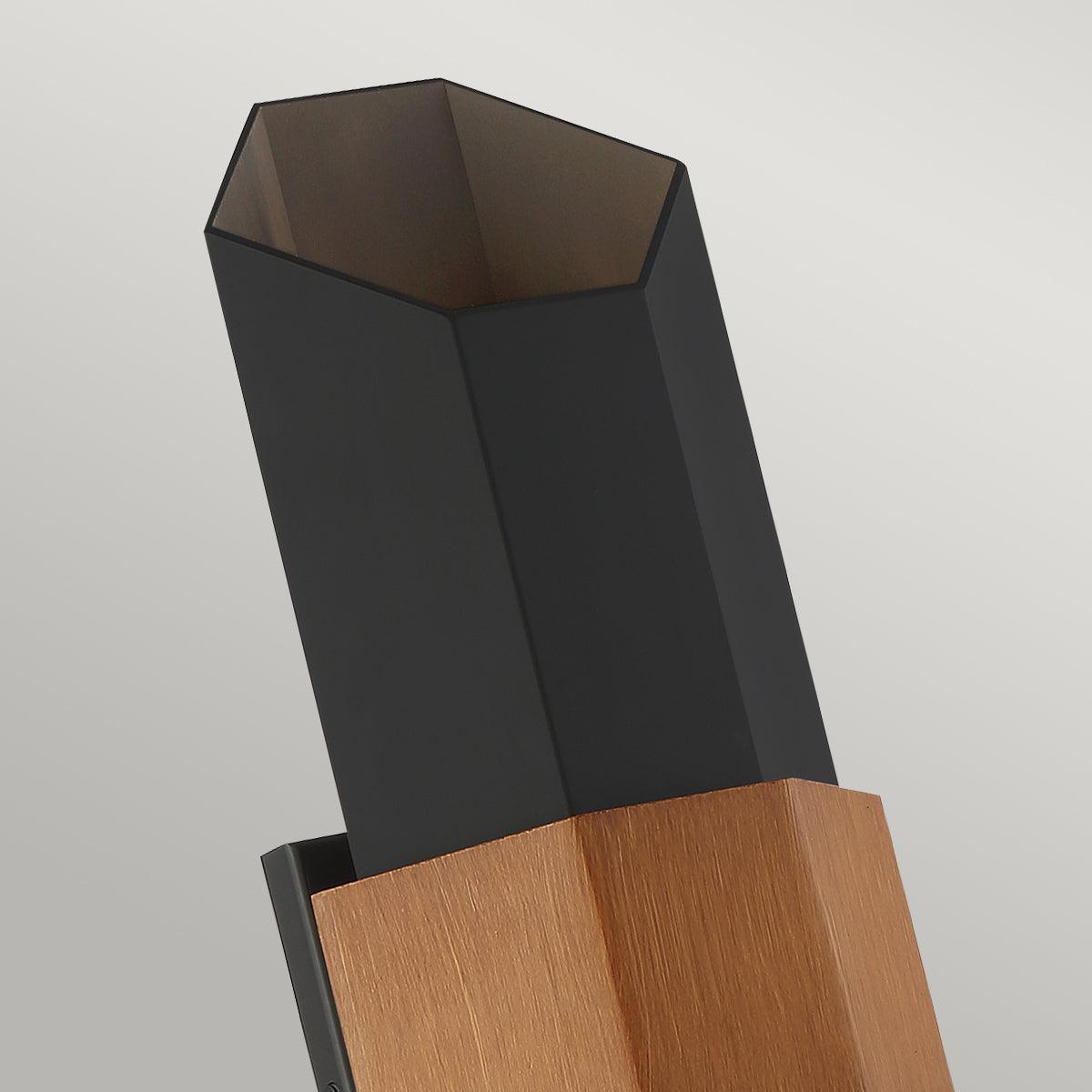 Quoizel Chasm Large LED Outdoor Wall Light - Black & Wood