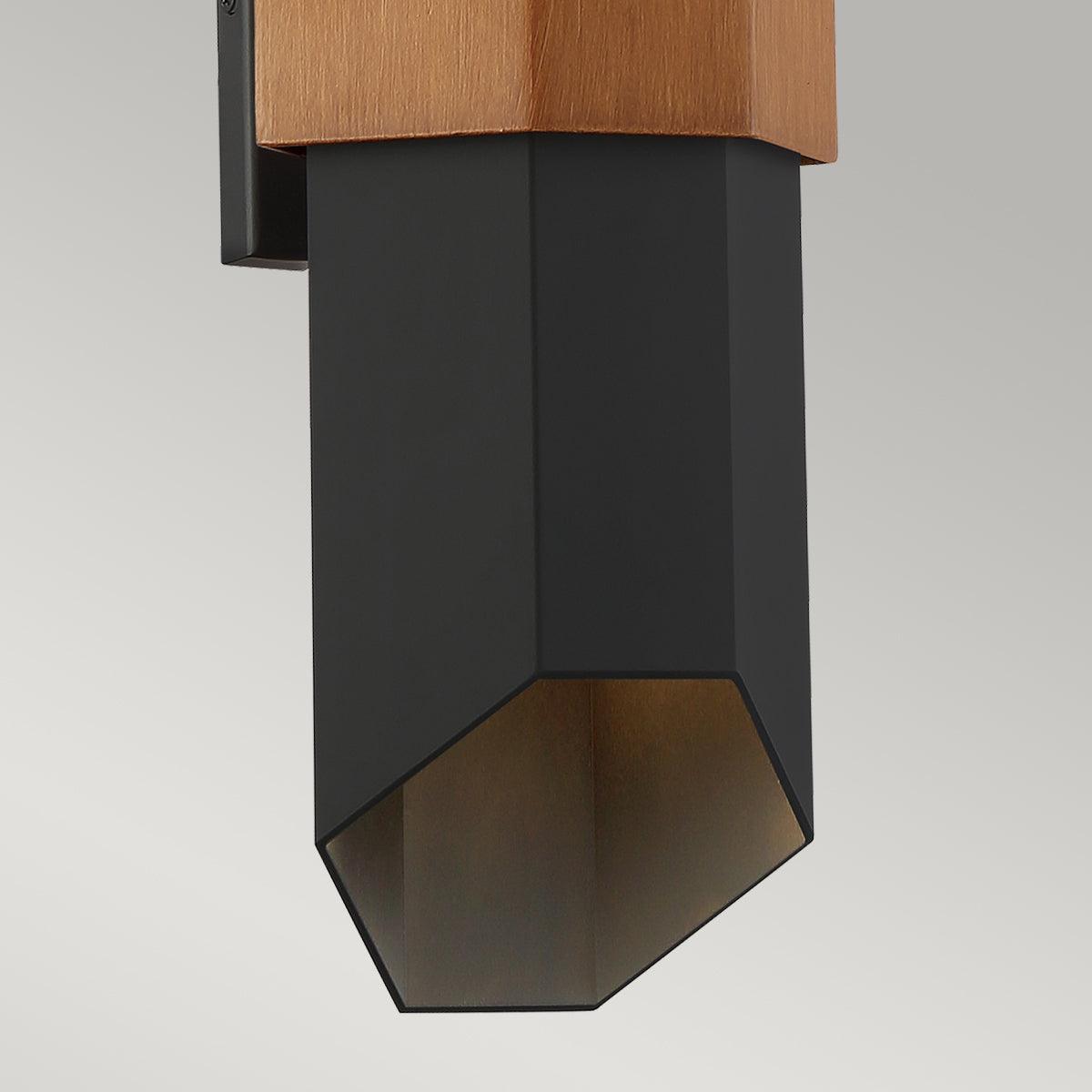 Quoizel Chasm Large LED Outdoor Wall Light - Black & Wood